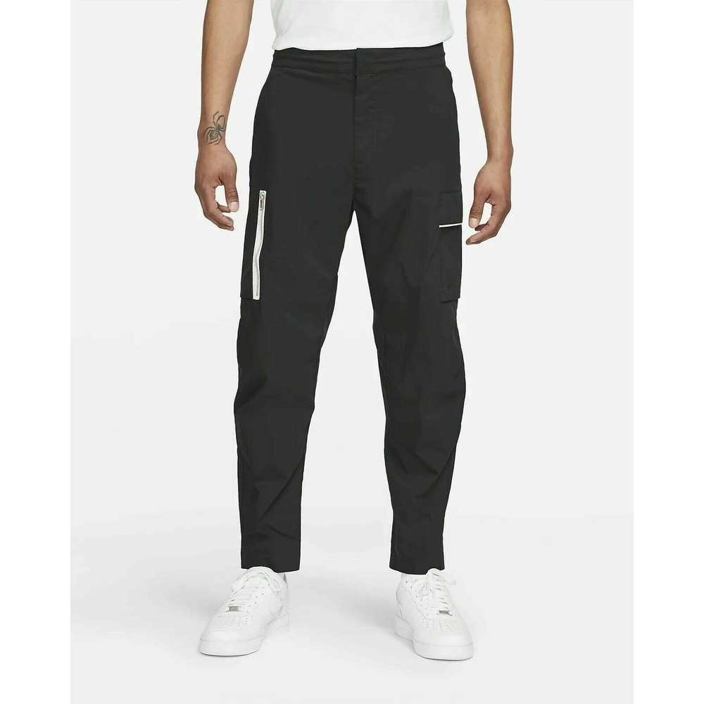 Nike Sportswear Mens Utility Cargo Pants Black Tapered CU4428-010 Size 34